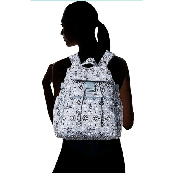 Vera Bradley Women's Cotton Utility Backpack Plaza Tile - Recycled Cotton NEW - Picture 2 of 6